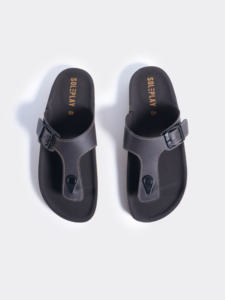 SOLEPLAY Brown Thong Slides