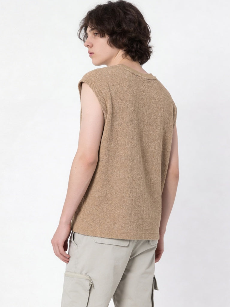Boys Brown Printed Cotton-Blend T-Shirt
