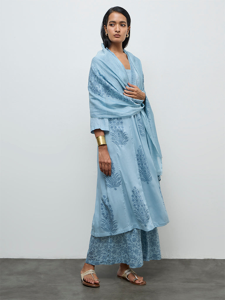 Zuba Wardrobe Blue Floral Printed Palazzos
