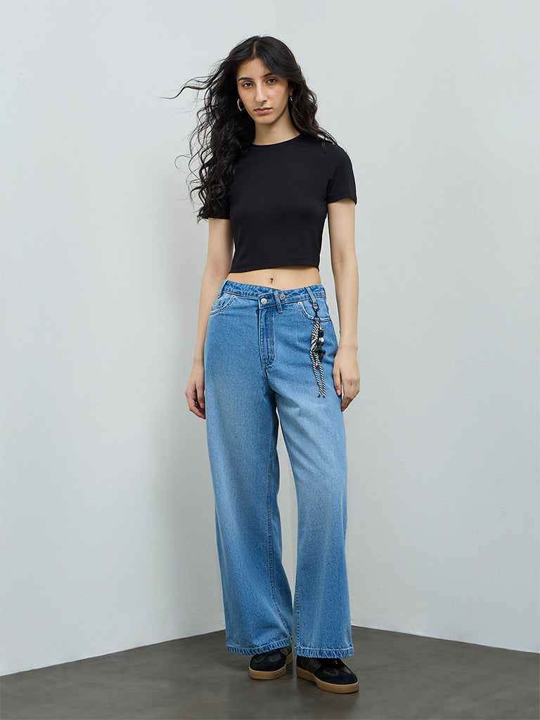 Nuon Blue Faded High-Rise Jeans