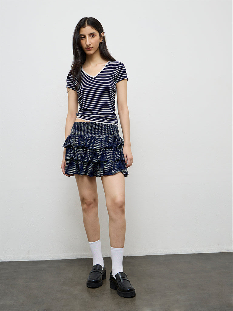 Nuon Navy Striped T-Shirt