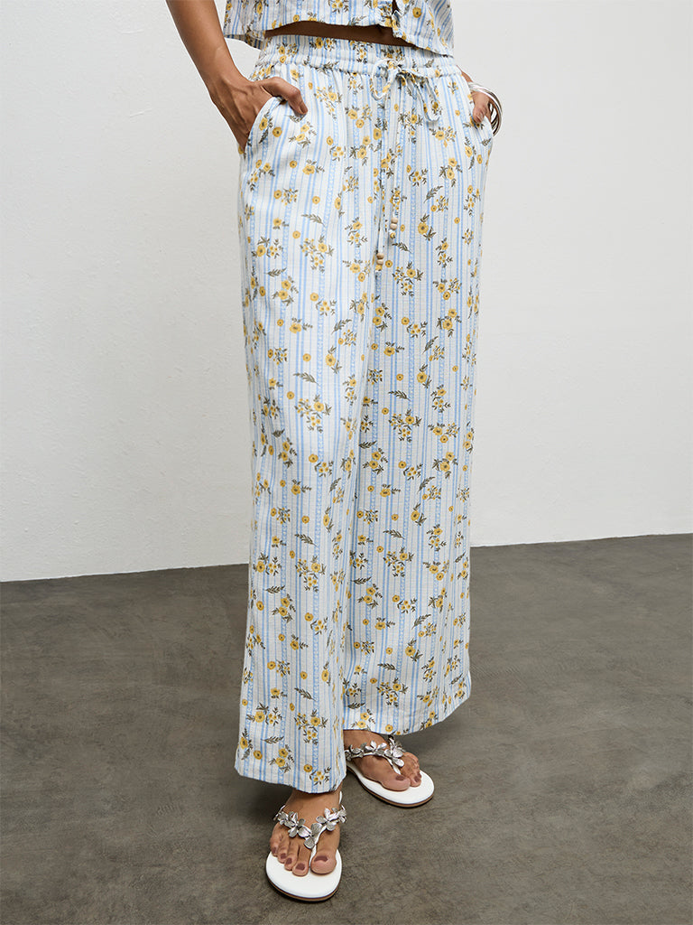 LOV Multicolor Floral Printed High-Rise Pants