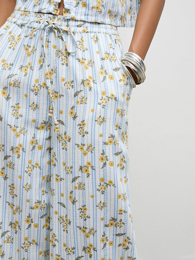 LOV Multicolor Floral Printed High-Rise Pants