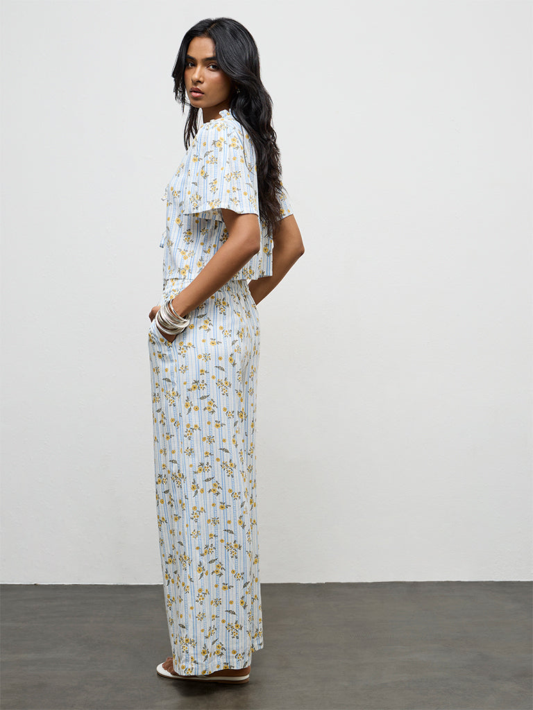 LOV Multicolor Floral Printed High-Rise Pants