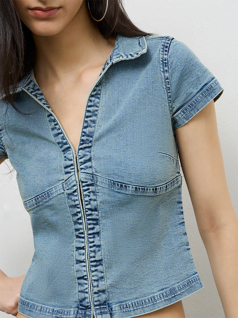Nuon Light Blue Denim Blouse