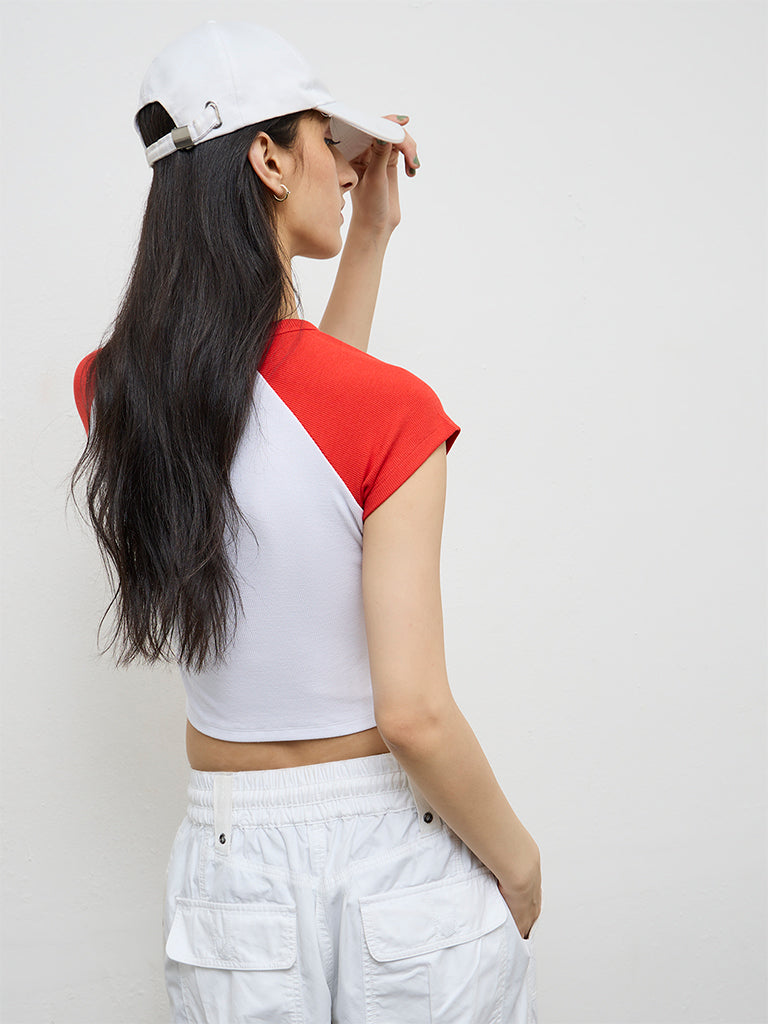 Nuon Red Graphic Printed Top