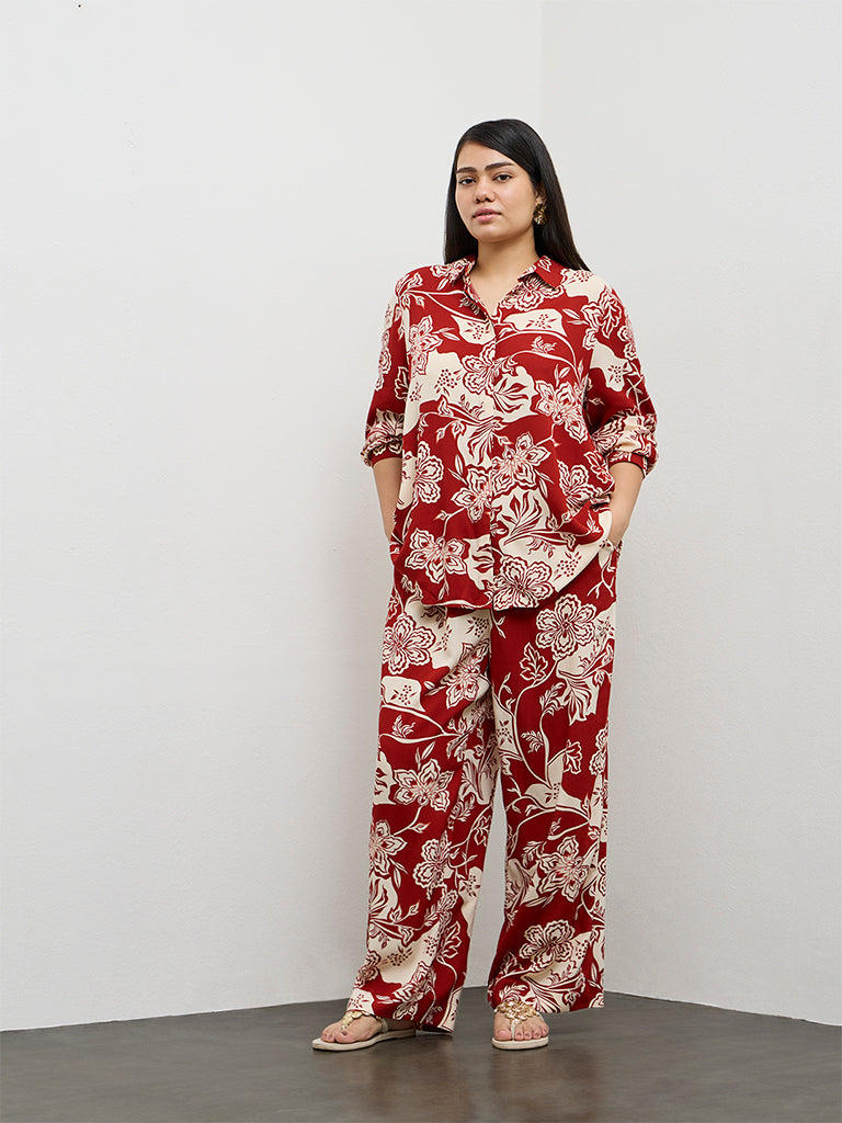 Gia Rust Foliage Printed Pants