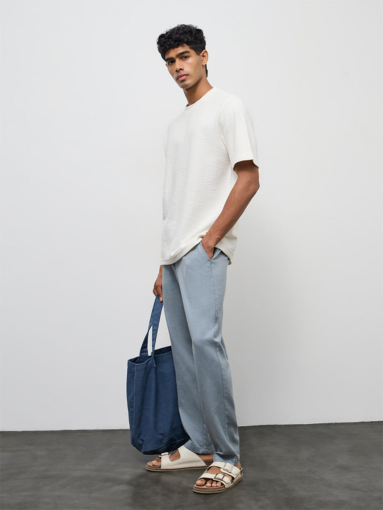 ETA Off-White Textured Relaxed-Fit Cotton-Blend T-Shirt