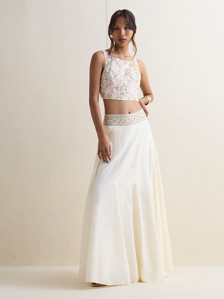 Vark Ivory Embellished Blouse
