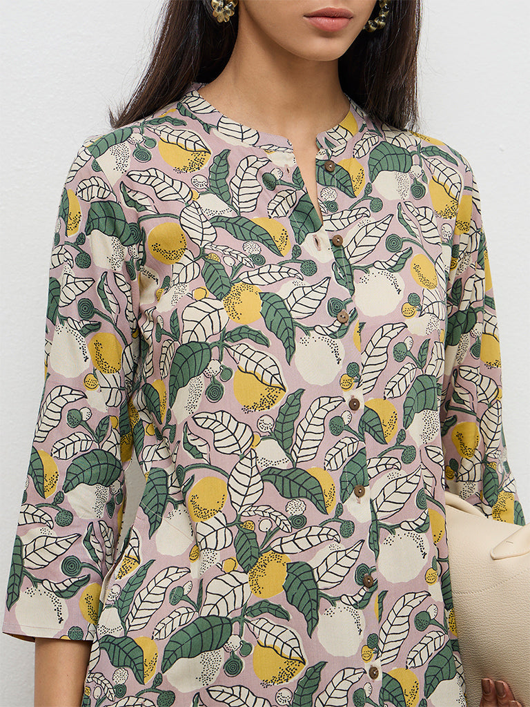 Utsa Multicolor Botanical Pattern A-Line Kurta