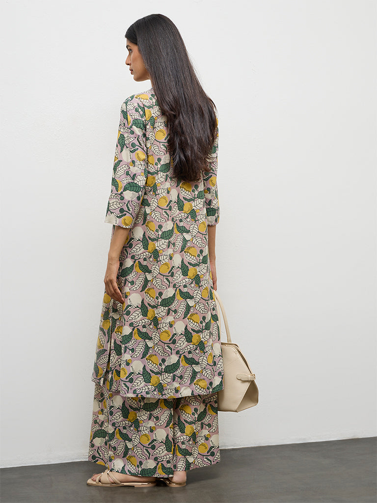 Utsa Multicolor Botanical Pattern A-Line Kurta