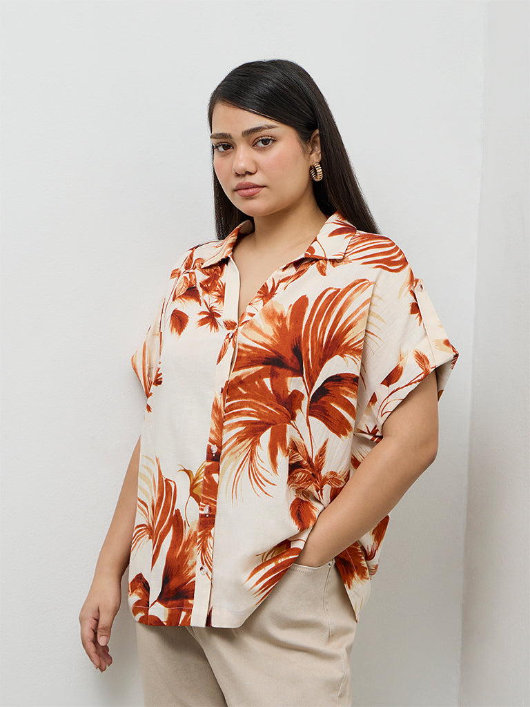 Gia Rust Foliage Printed Shirt