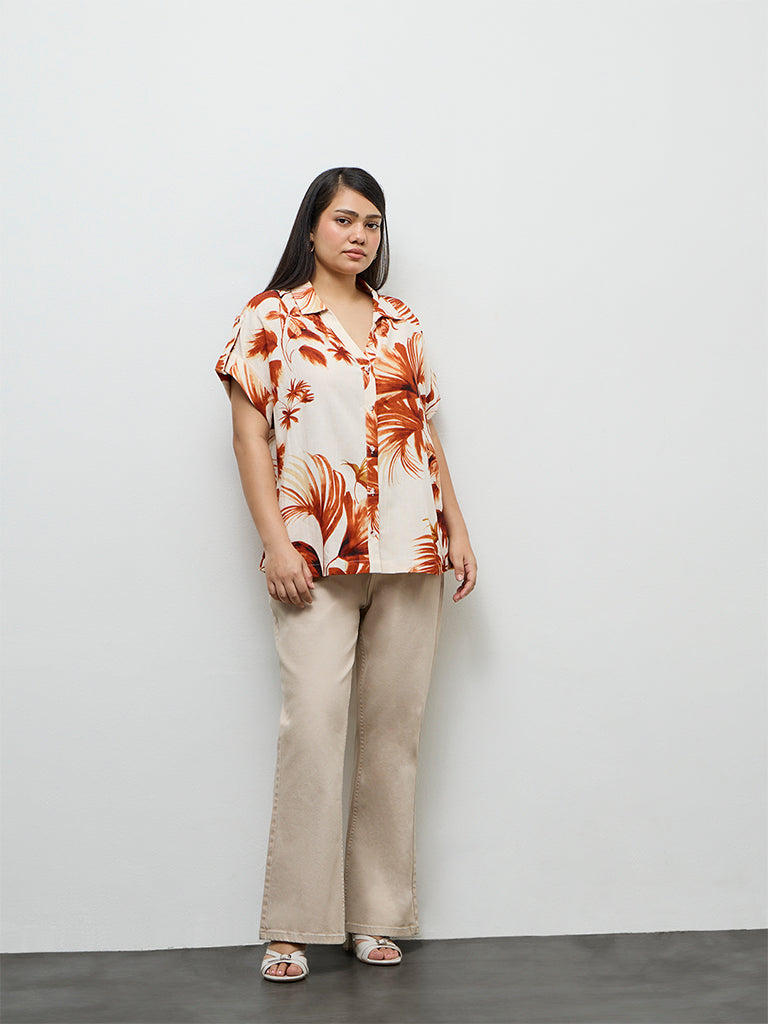 Gia Rust Foliage Printed Shirt