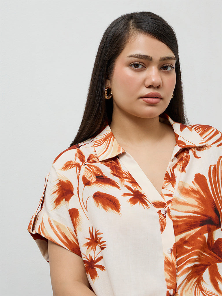 Gia Rust Foliage Printed Shirt