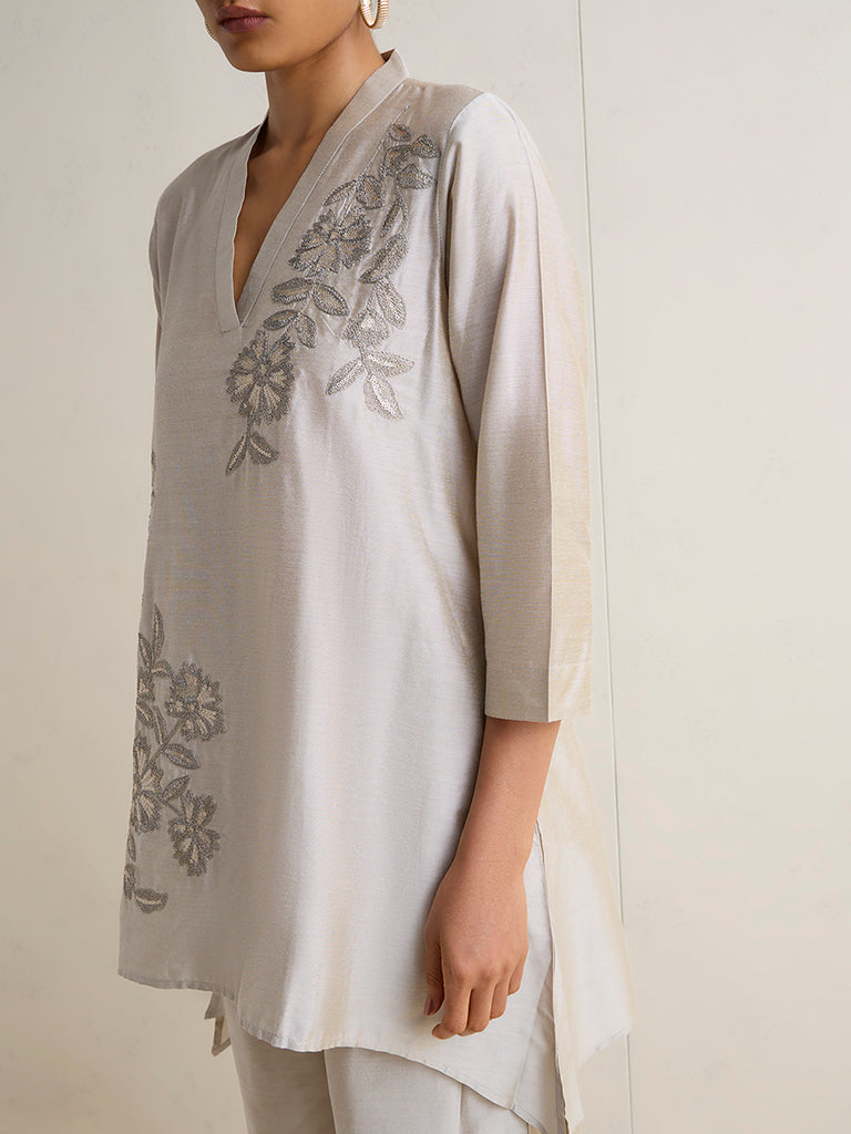 Vark Grey Embellished Co-ord Set