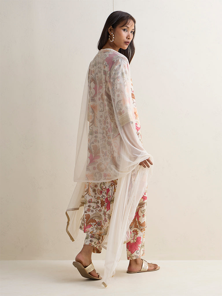 Vark Multicolor Botanical Pattern A-Line Ethnic Set