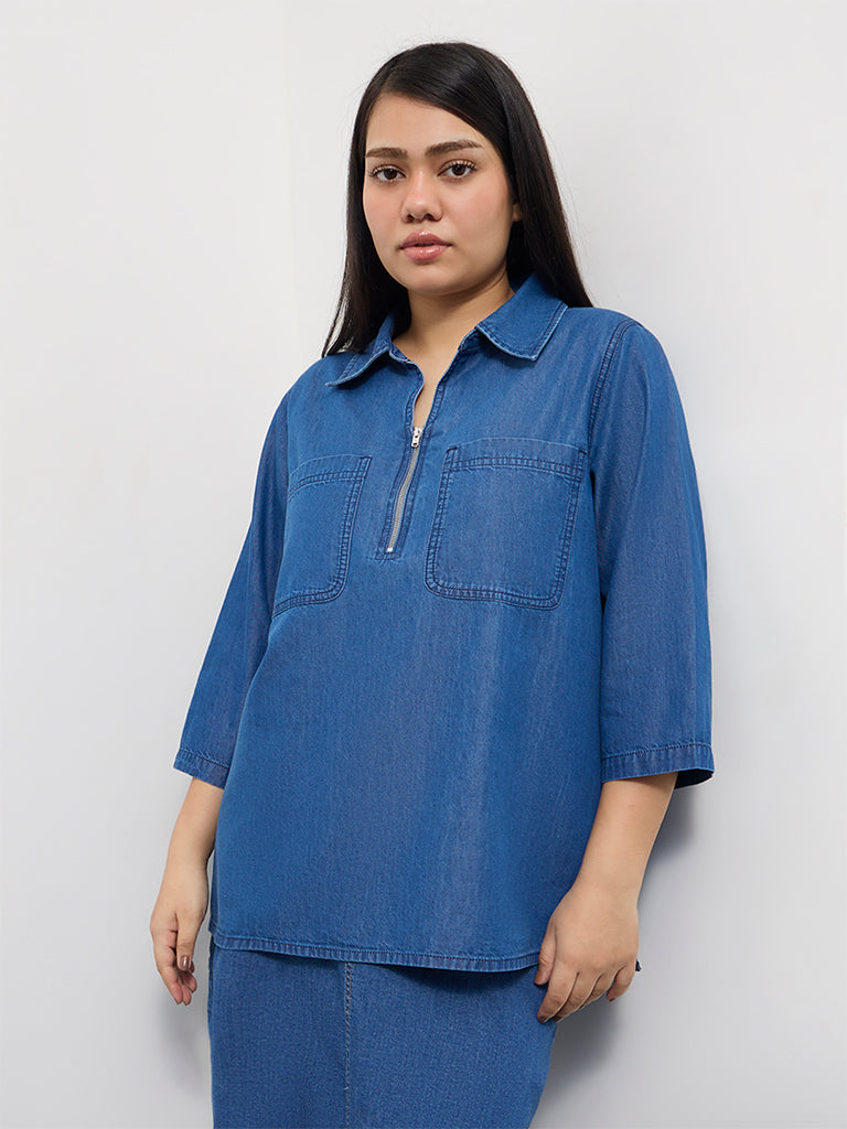 Gia Blue Denim Blouse
