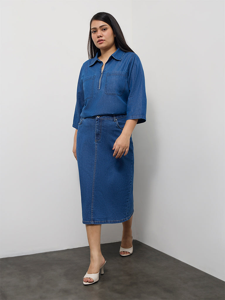 Gia Blue Denim Blouse