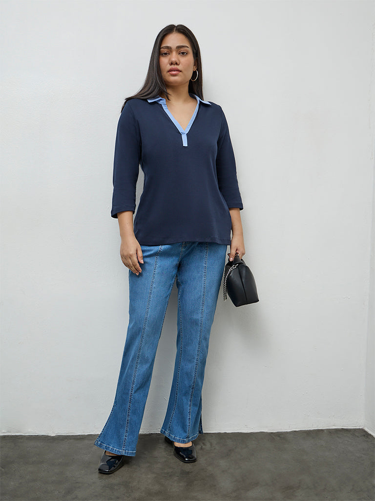Gia Light Blue High-Rise Flared Jeans