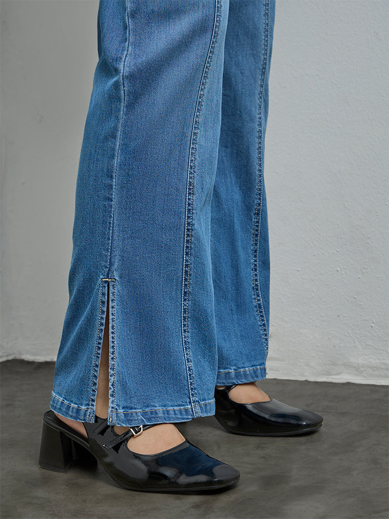 Gia Light Blue High-Rise Flared Jeans
