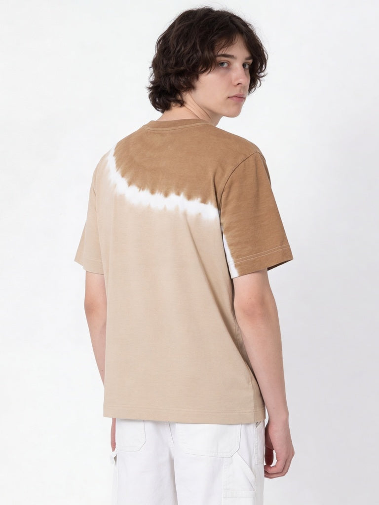 Boys Taupe Tie Dye Tokyo Drift Printed Regular Fit T-Shirt