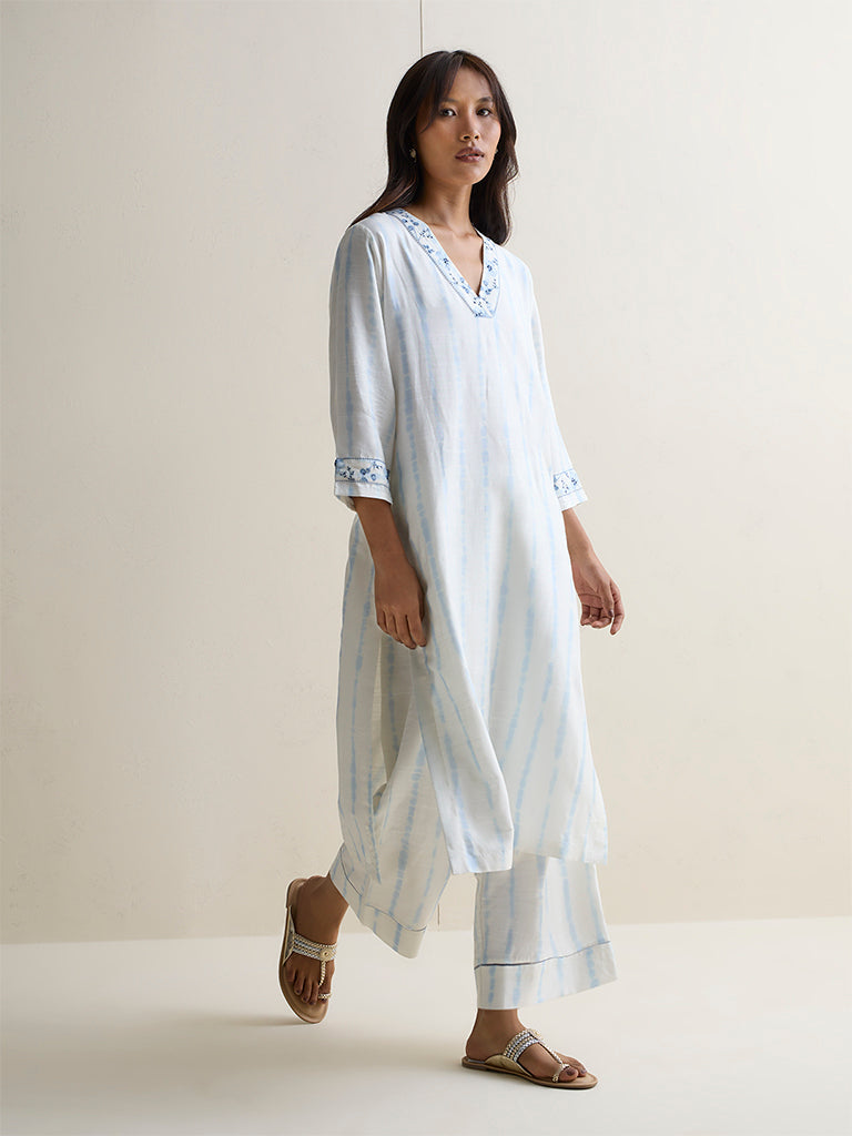 Zuba White Printed Pants