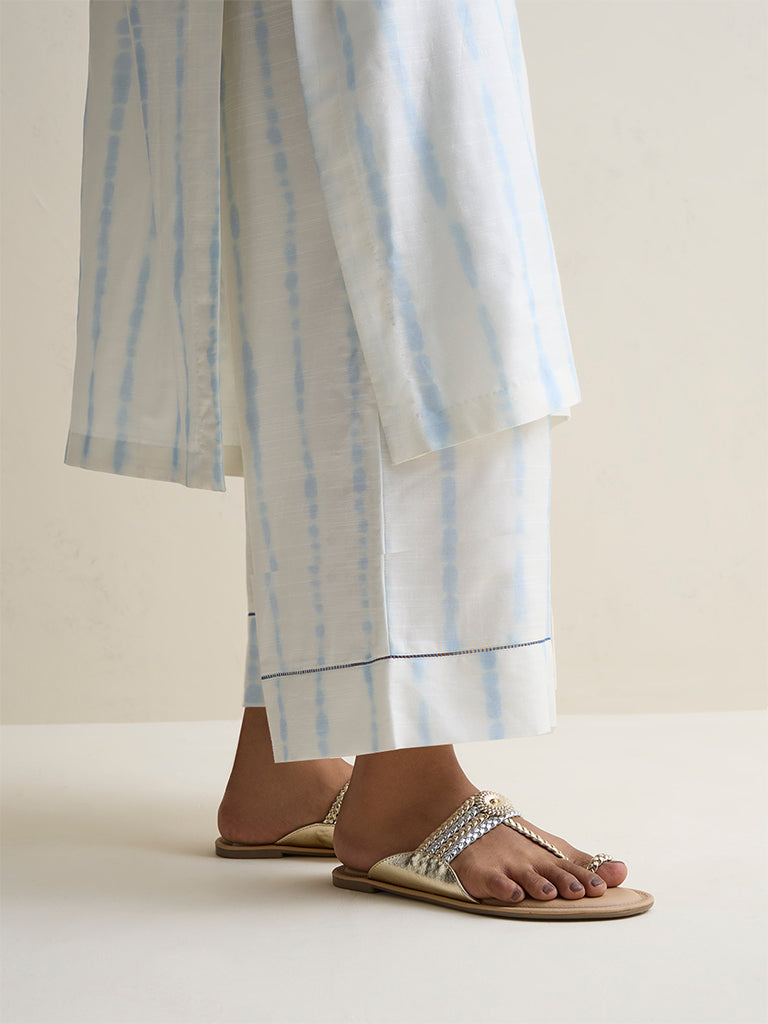 Zuba White Printed Pants