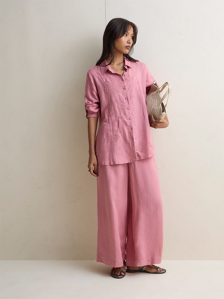 Zuba Pink Embroidered Tunic