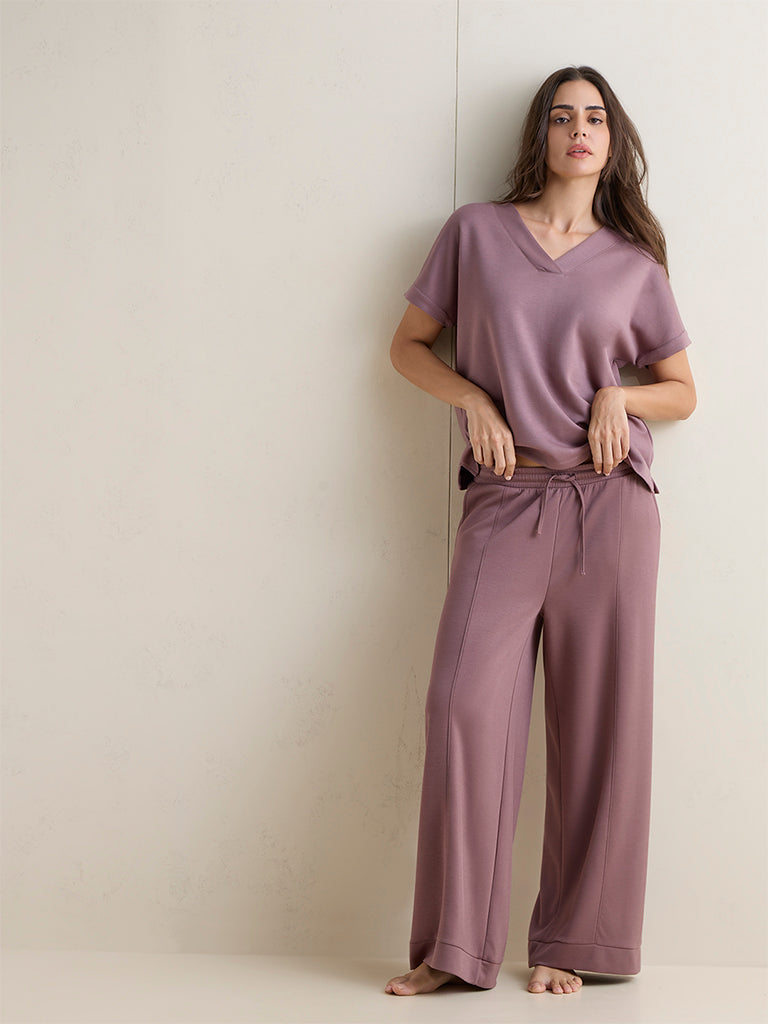 Wunderlove Brown Solid High-Rise Pants