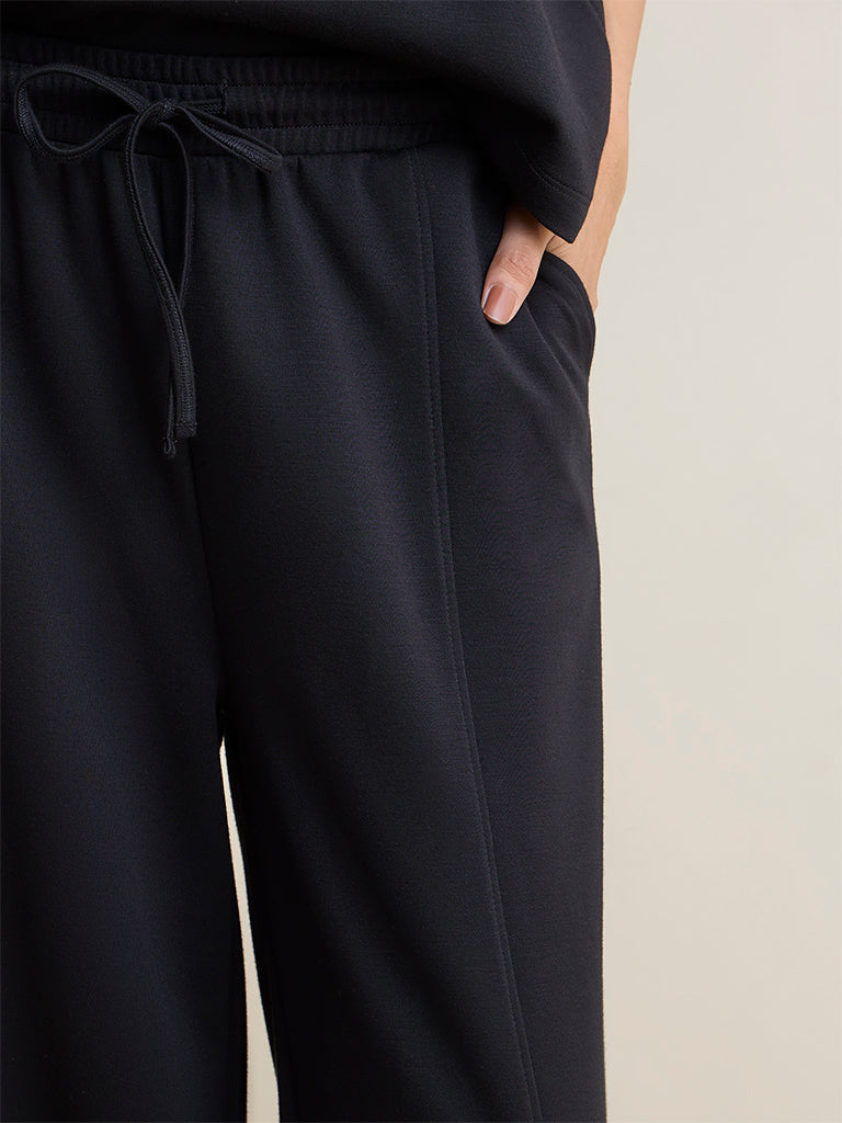 Wunderlove Black Solid High-Rise Pants