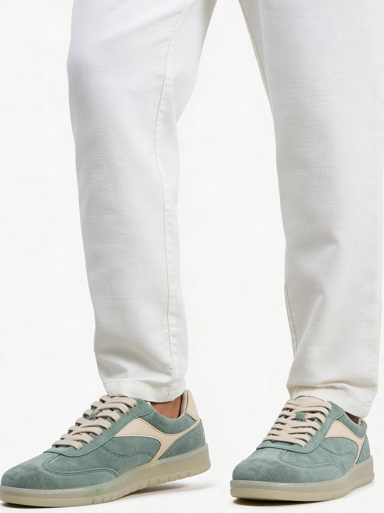 SOLEPLAY Blue Suede Textured Sneakers