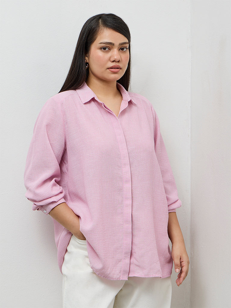 Gia Pink Striped Shirt
