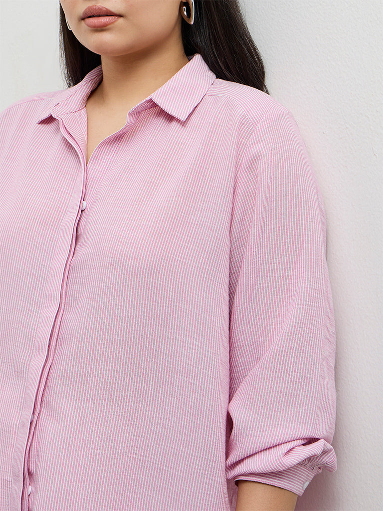 Gia Pink Striped Shirt