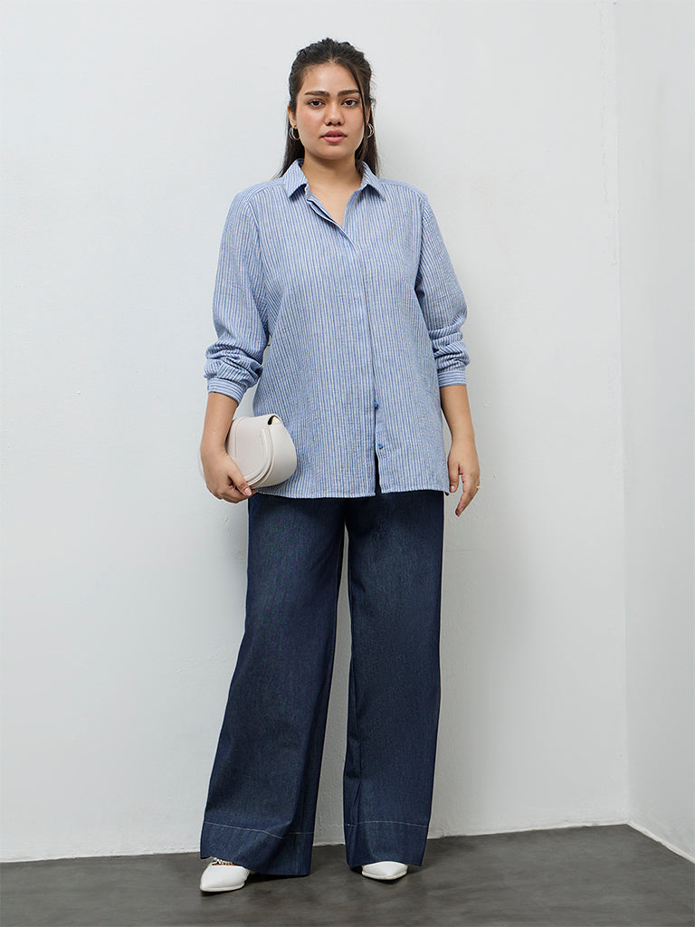 Gia Blue Striped Shirt
