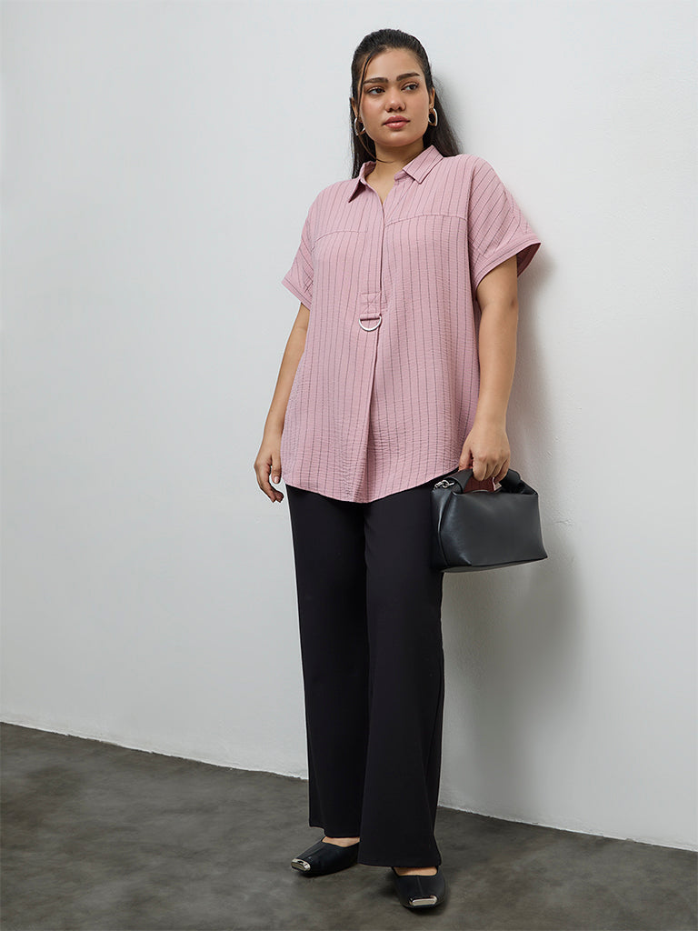 Gia Dusty Pink Striped Blouse
