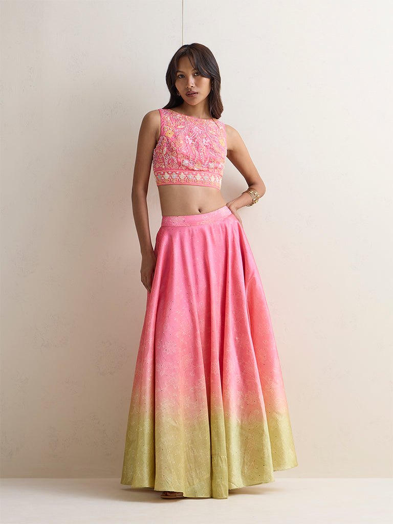 Vark Pink Embellished Blouse