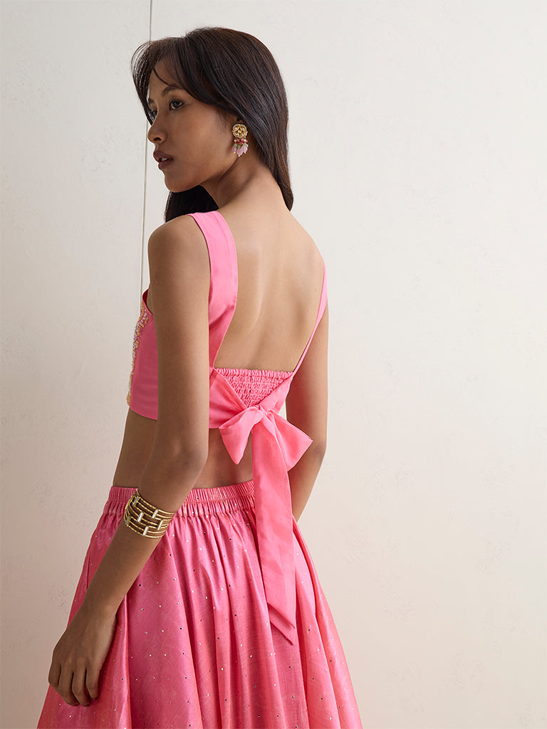 Vark Pink Embellished Blouse