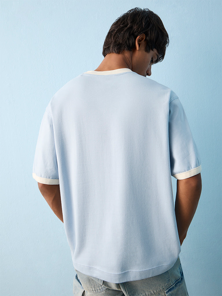 Nuon Blue Relaxed-Fit Cotton-Blend T-Shirt