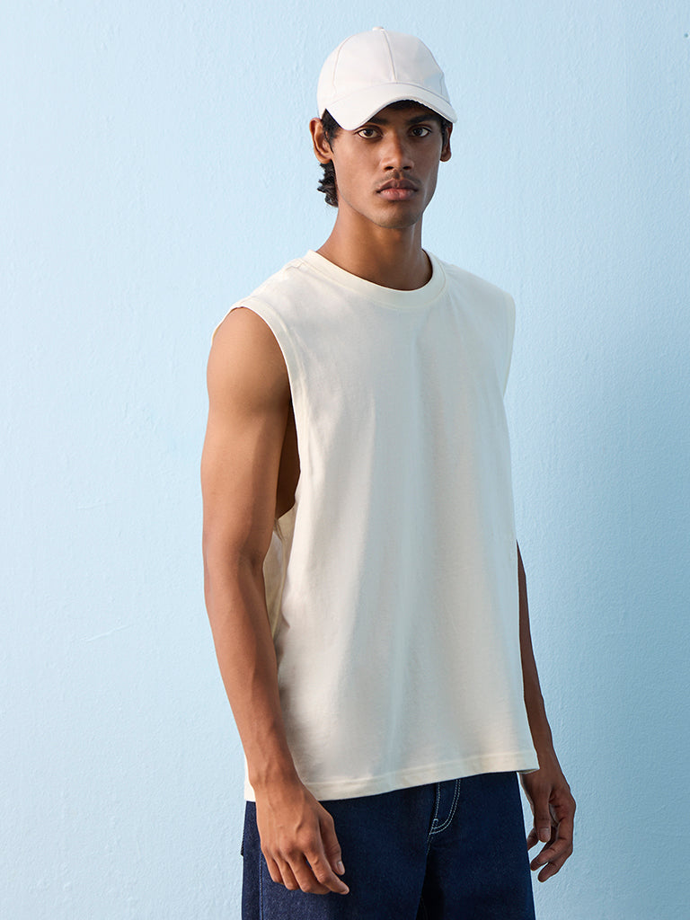 Nuon Off-White Relaxed-Fit Cotton T-Shirt