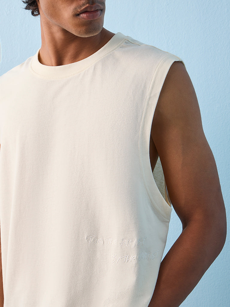 Nuon Off-White Relaxed-Fit Cotton T-Shirt