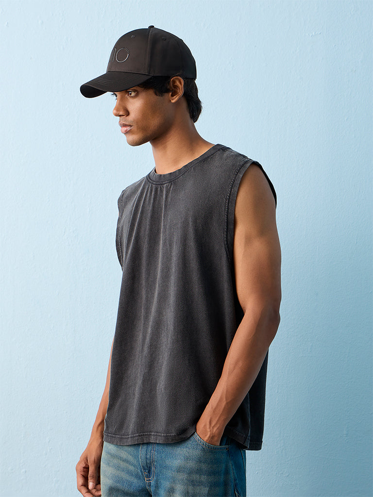 Nuon Charcoal Relaxed-Fit Cotton T-Shirt