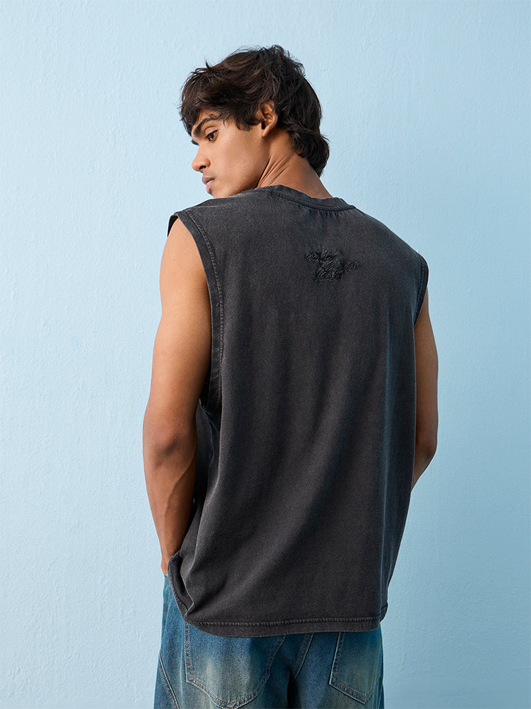 Nuon Charcoal Relaxed-Fit Cotton T-Shirt