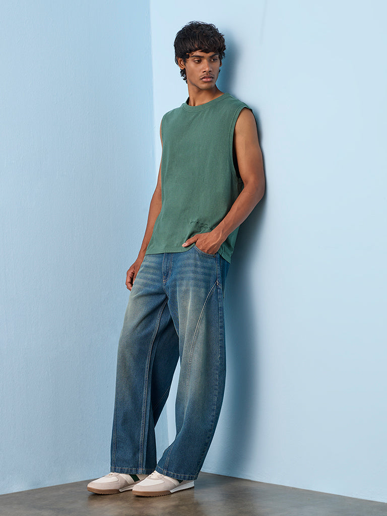 Nuon Green Relaxed-Fit Cotton T-Shirt