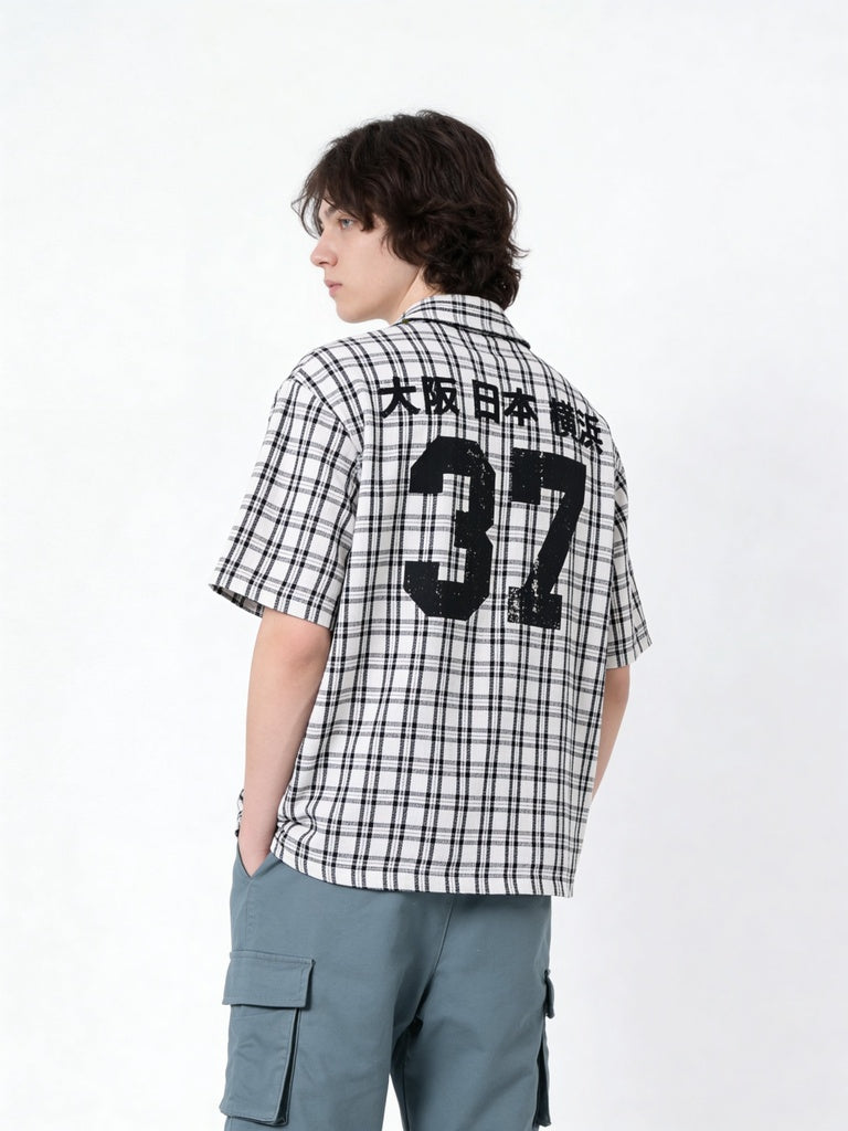 Boys Black Check Printed Cotton Shirt