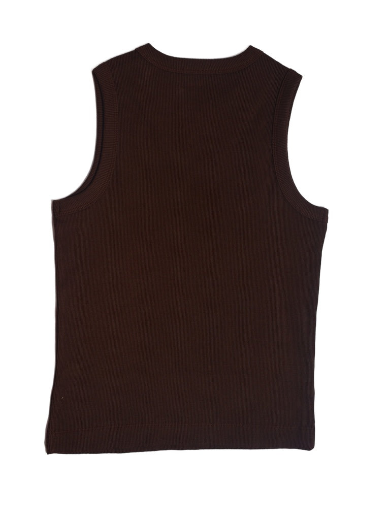 Boys Brown Slim-Fit Cotton-Blend Vest