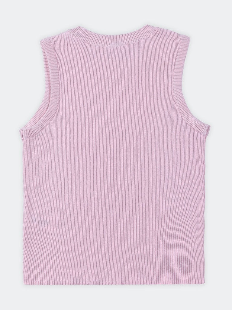Girls Pink Graphic Printed Top
