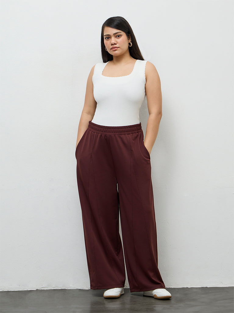 Gia Dark Brown High-Rise Pants