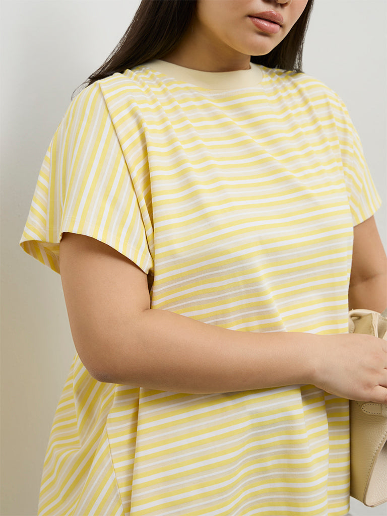 Gia Yellow Striped Cotton T-Shirt