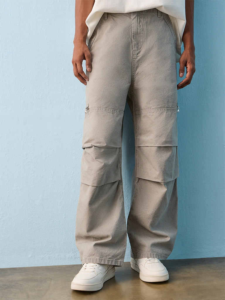 Nuon Grey Relaxed-Fit Mid-Rise Jeans