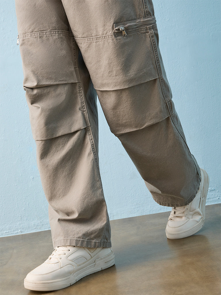 Nuon Grey Relaxed-Fit Mid-Rise Jeans